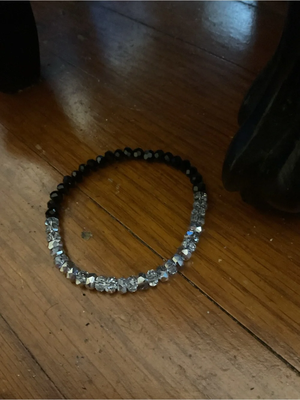 Men’s Sparkle and Rondelle Crystal Bracelet 🩶🖤
